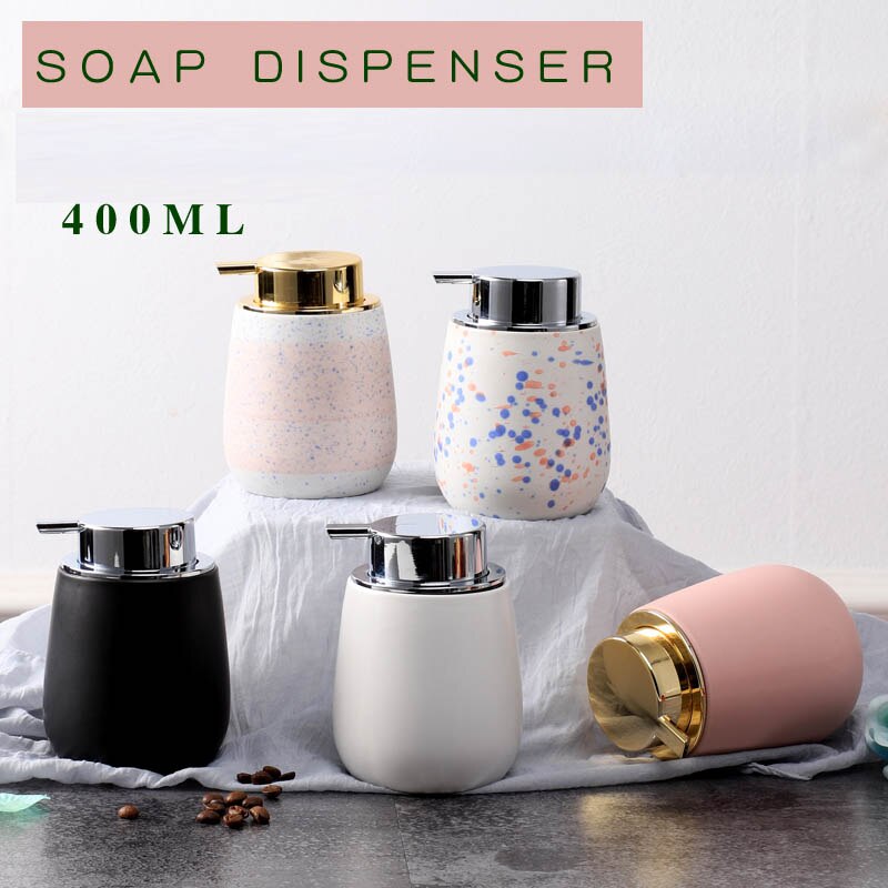 Ceramic Liquid Soap Dispenser Bottle Shower Gel Dispensers Portable Liquid Soap Bottle Lotion Dispensing Bathroom Accessories