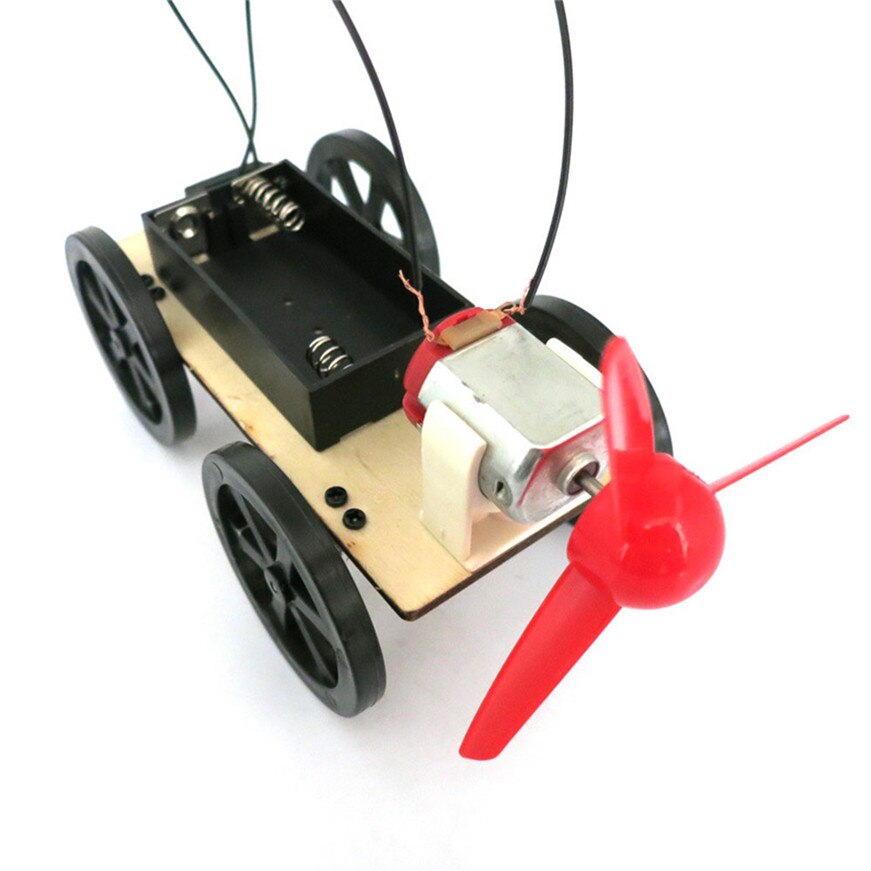 # Mini Wind Powered Toy DIY Car Kit Children Educational Gadget Hobby Funny: Default Title