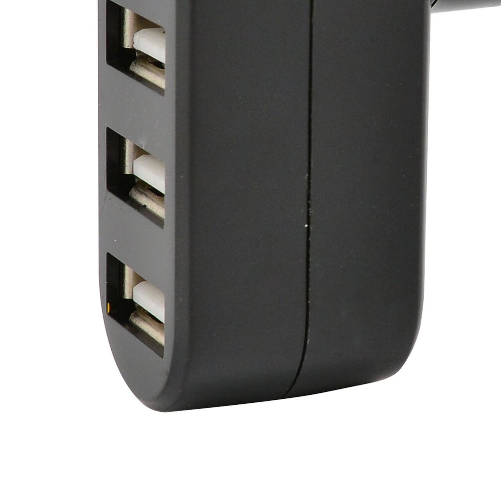 Compact Size High Speed USB2.0 Hub Black Mini USB 3 Port Rotate Splitter Adapter Hub for PC Laptop Expansion USB 2.0