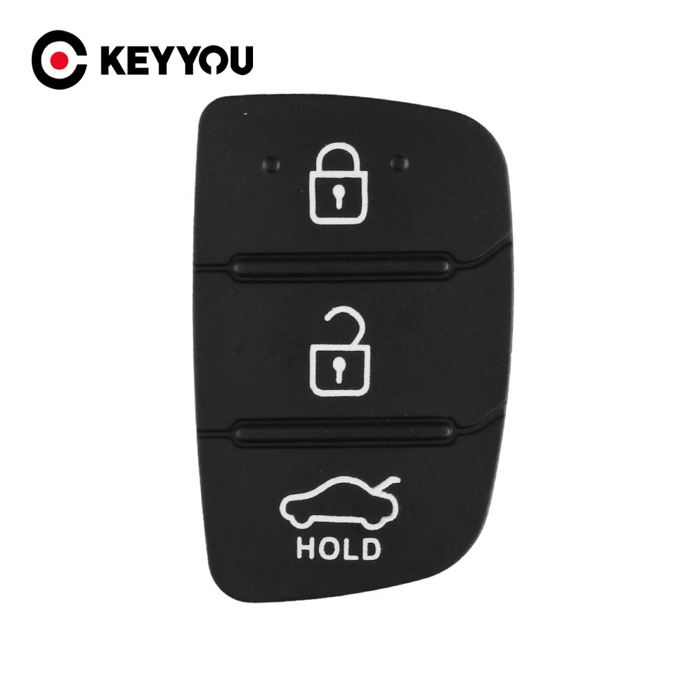 Keyyou Auto-onderdelen Vervanging Rubber Case Autosleutel Pad Voor Hyundai 3 Knoppen Sleutel Shell Blanco Cover