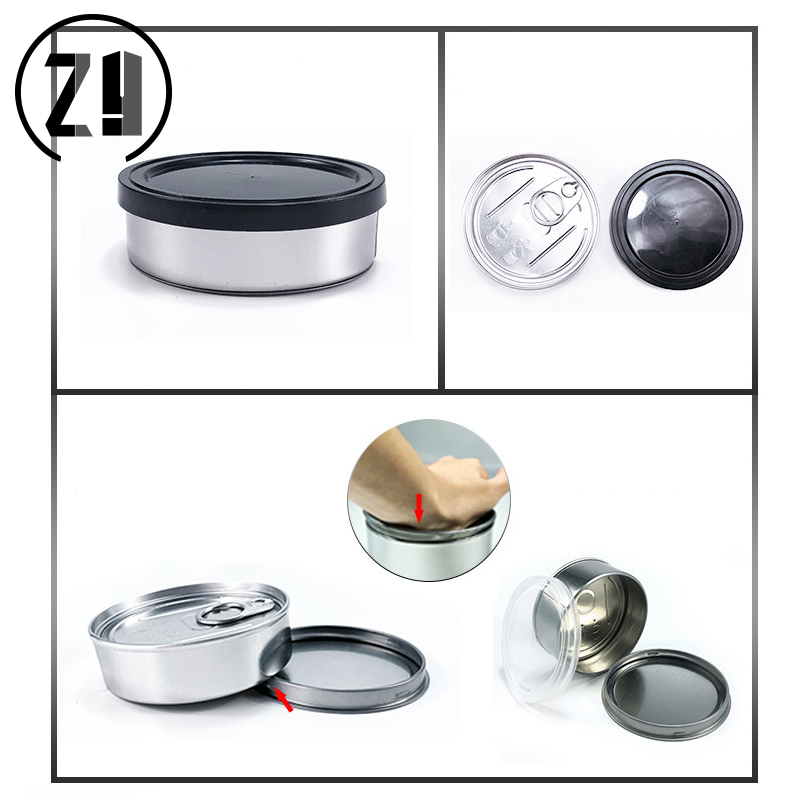 10/20pcs Boîtes de Conserve Avec Autocollant Pot De Stockage Boîte Conteneur Chroma Étiquette Auto-scellant Pressitin Couvercle En Métal