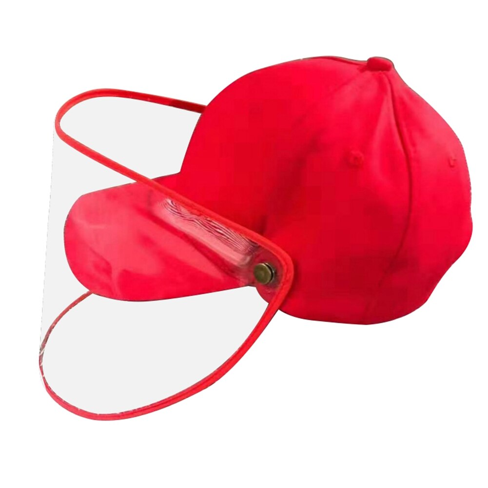 Unisex mænd kvinder gennemsigtige ansigtsdækkende hatte udendørs solbeskyttelse støvtætte strandhætter: Rød