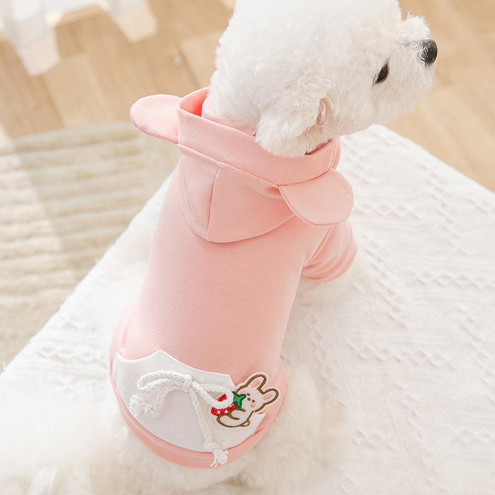 Camiseta con capucha para mascota, camisa transpirable de dos patas para perro, sudadera transpirable de algodón puro informal para animales pequeños