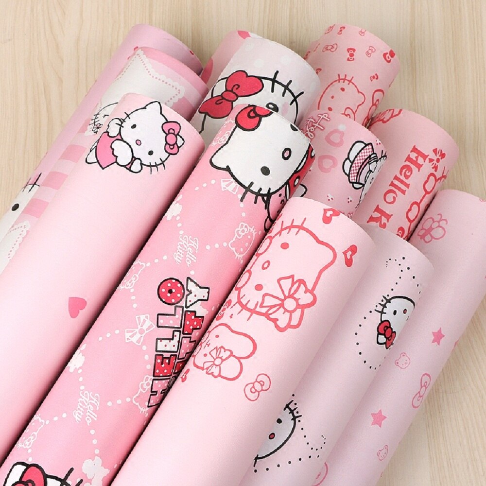 45 CM X 1000 CM HelloKitty Waterdichte PVC zelfklevende behang muurstickers woonkamer TV muur slaapkamer kids creatieve