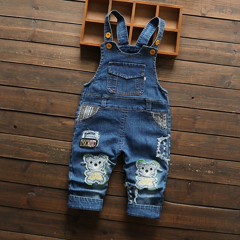 Baby Kleidung Herbst Kinder Overalls kinder Jungen Und Mädchen Tasche Zwei Bär Strap Nette Hosen Baby Casual Denim Casual hosenträger