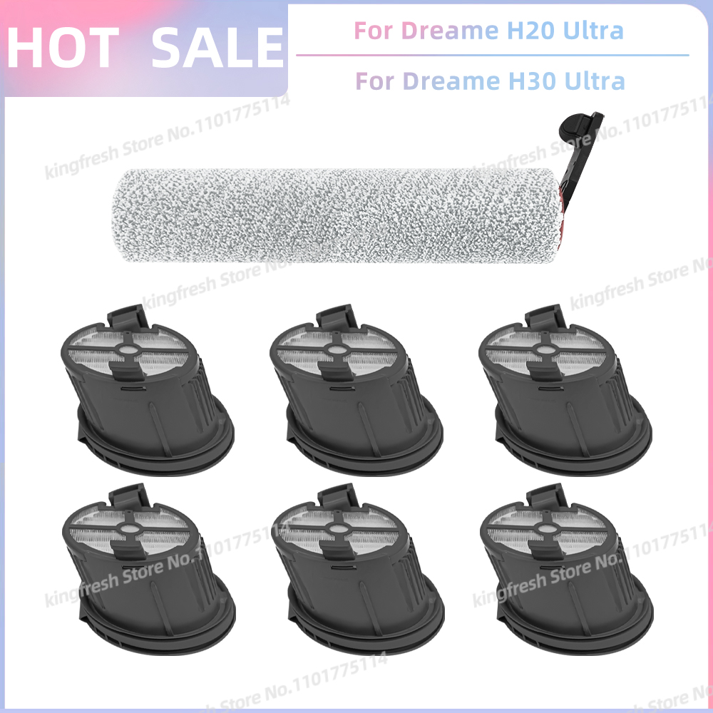 Compatibile con Dreame H14 pro / H14 doppio / H20 pro più / H13 pro / H20 ultra / H30 ultra Parti di Ricambio per Aspirapolvere Spazzola a Rullo Filtro Hepa Accessori: Di Colore Giallo chiaro