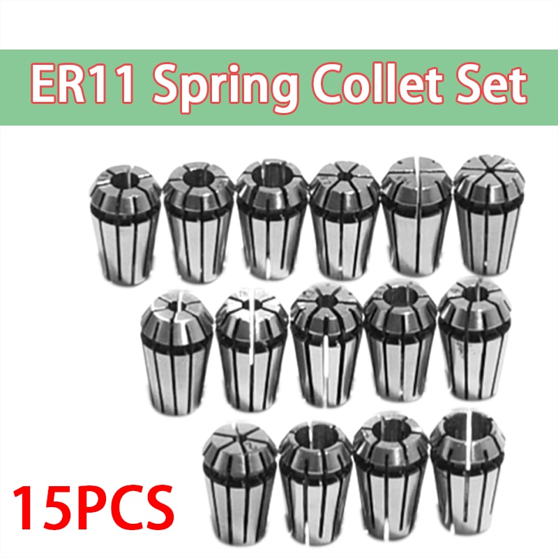 15 Stks/set 1-7Mm ER11 Frezen Chuck + 1 1/4 "ER11 Frezen Chuck Spring Collet Set Voor cnc Graveermachine & Frezen Draaibank Tool