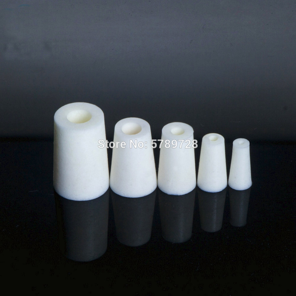 50pcs Lab Silicon Stopper Test Tube Hollow Plug Silica Gel Plug without sand core for Experiment Hollow Plug Silica Gel Caps