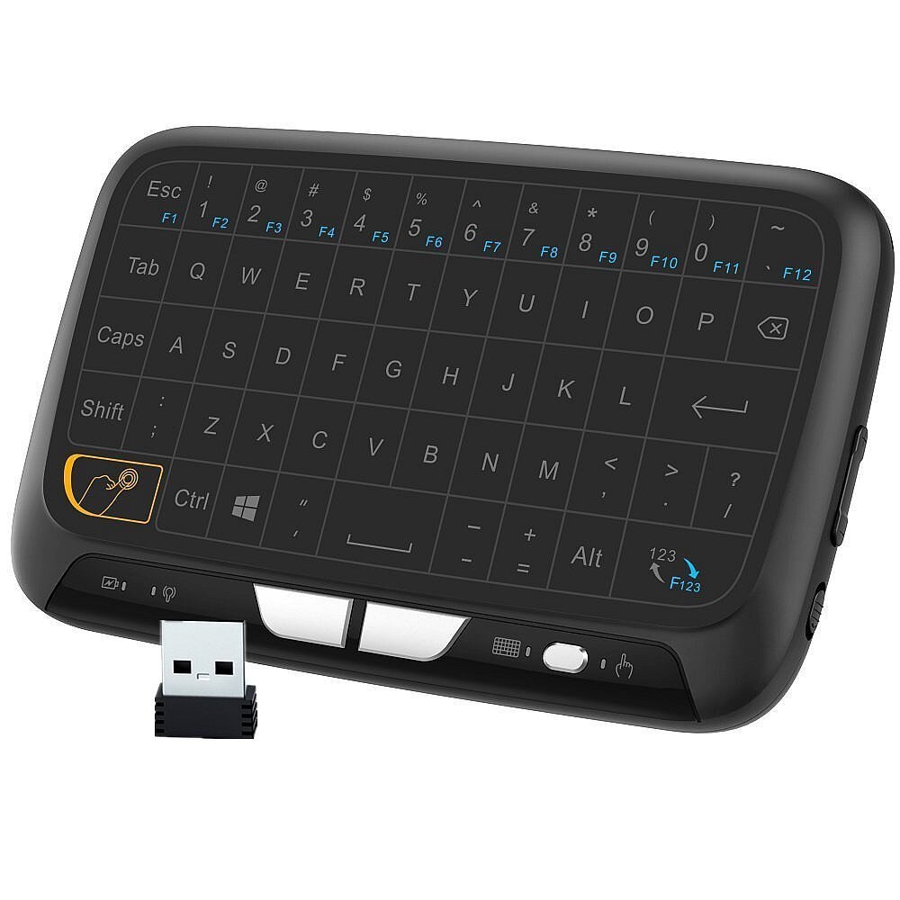 Mini teclado sem fio h18, tela cheia com touchpad, 2.4ghz, com função de luz de fundo para smart tv, ps3