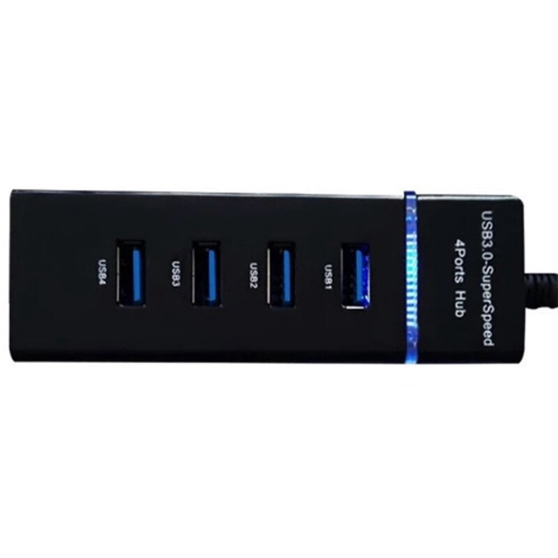 Cable largo Hub USB 3,0 de 4 puertos de 12 pulgadas con puerto de carga micro-usb, Conector de extensión de centro de extensión USB de transferencia de datos