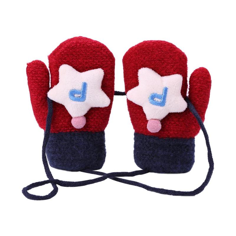 Jongens Meisjes 1 Paar Thicken Handschoenen Comfort Zachte Dagelijkse Leisure Persoonlijkheid Afdrukken Cartoon Vinger Handschoenen Kinderen Dagelijks Handschoenen: Rood