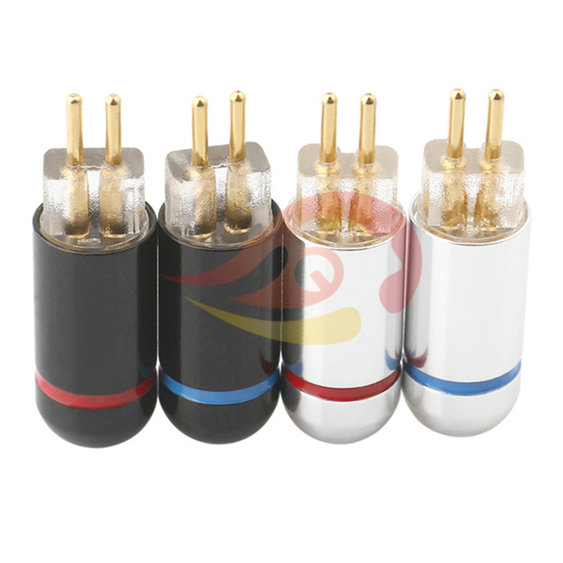 1 Paar Audio Connector Oortelefoon Adapter 2Pin Socket Jack Voor IE8 IE8I IE80 Diy Hifi Oortelefoon Audio Kabel 0.78 Mm metalen Plug Aansluiting