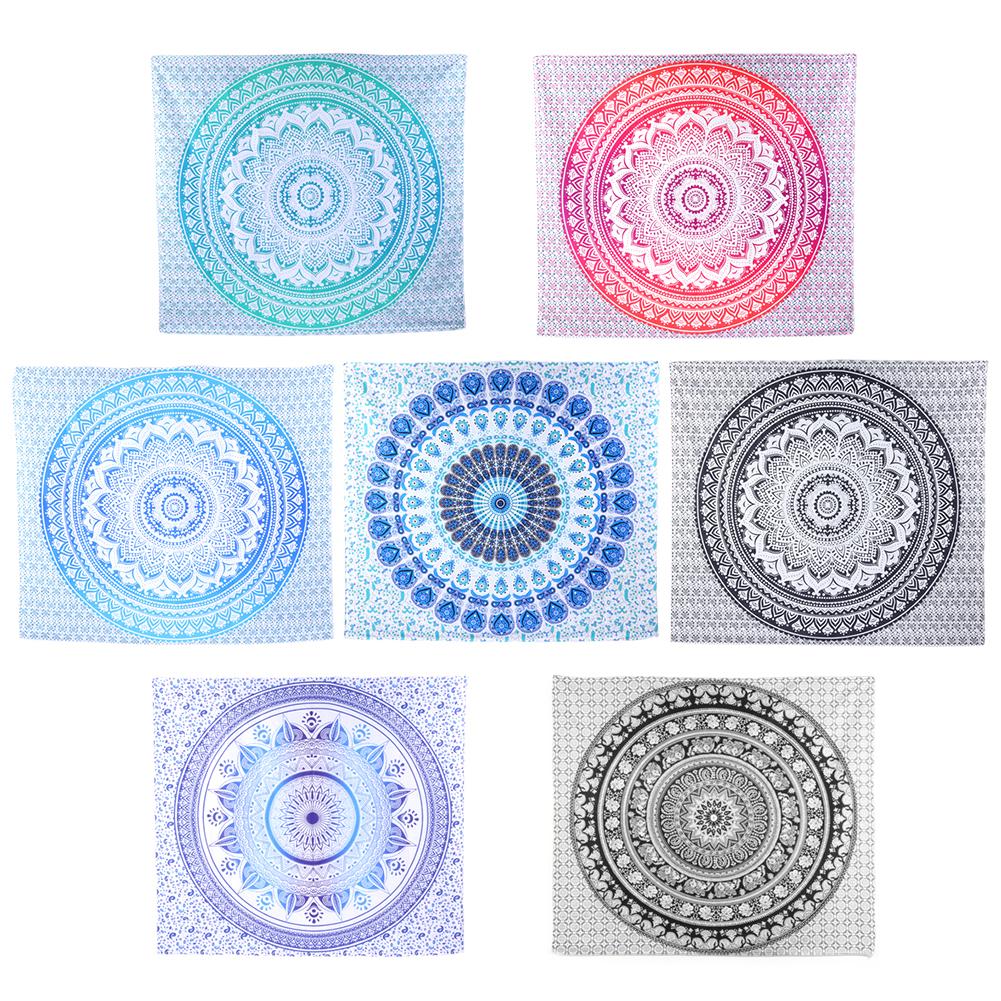 Toalla de playa y esterillas de Yoga, alfombra de Mandala, tapicería de poliéster, colgante de pared, decoración para sala de estar, Hotel familiar, Retro, bohemio