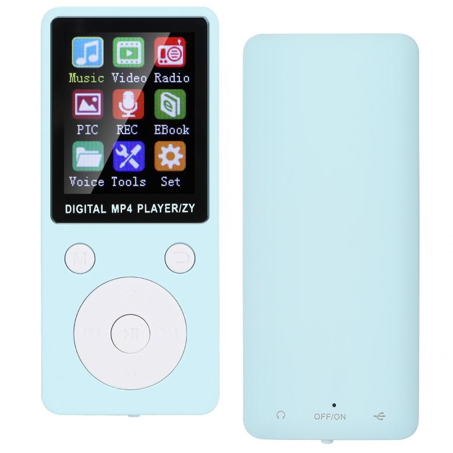 Lettore musicale MP3 MP4 leggero con schermo Mini lettore portatile ultrasottile tipo di pulsante regolabile: Blu / With 16GB CARD