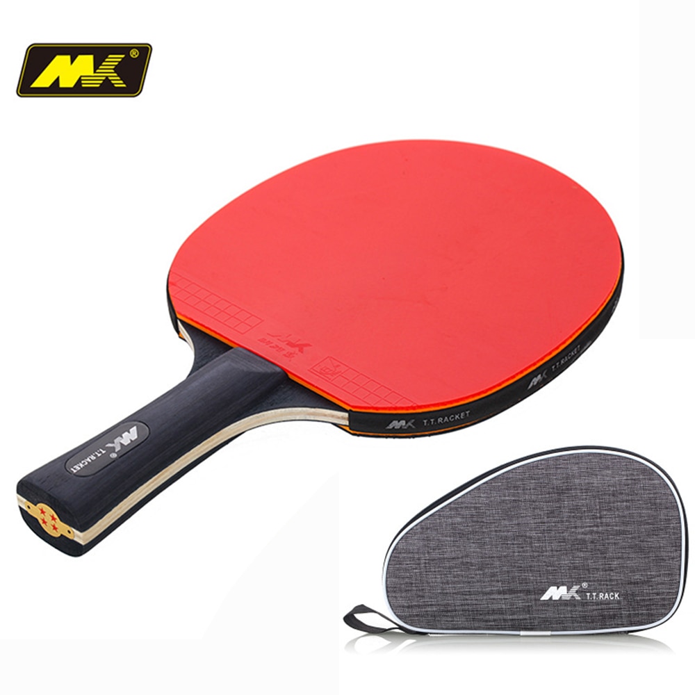 Tennis Tafel Racket Lange Steel Korte Steel Carbon Blade Rubber Met Dubbele Gezicht Puistjes In Ping Pong Rackets Met Case