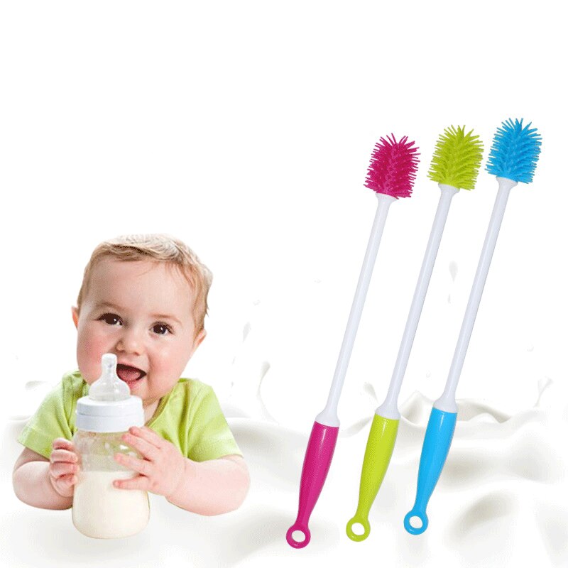 Garrafa de leite escova design exclusivo garrafas de bebê esfregando ferramenta de limpeza de silicone cozinha cleaner frasco de bebê cabeça redonda escova