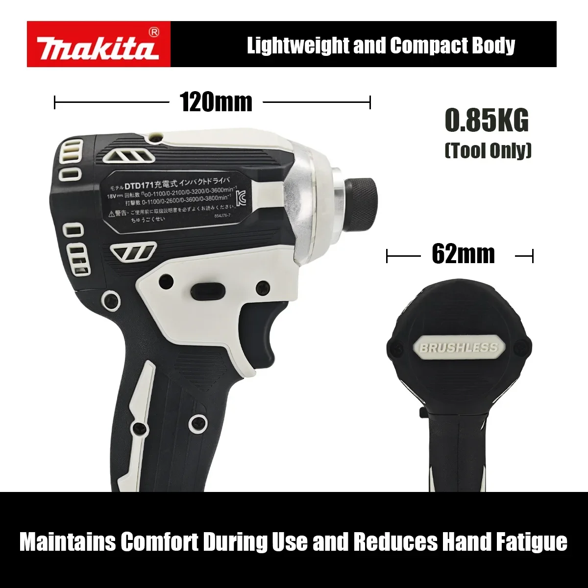 Makita DTD171 Brushless Cordless Impact Driver 18V with LED WorkLight Rechargeable Screwdriver Drills Bare Tool Unit Power Tools