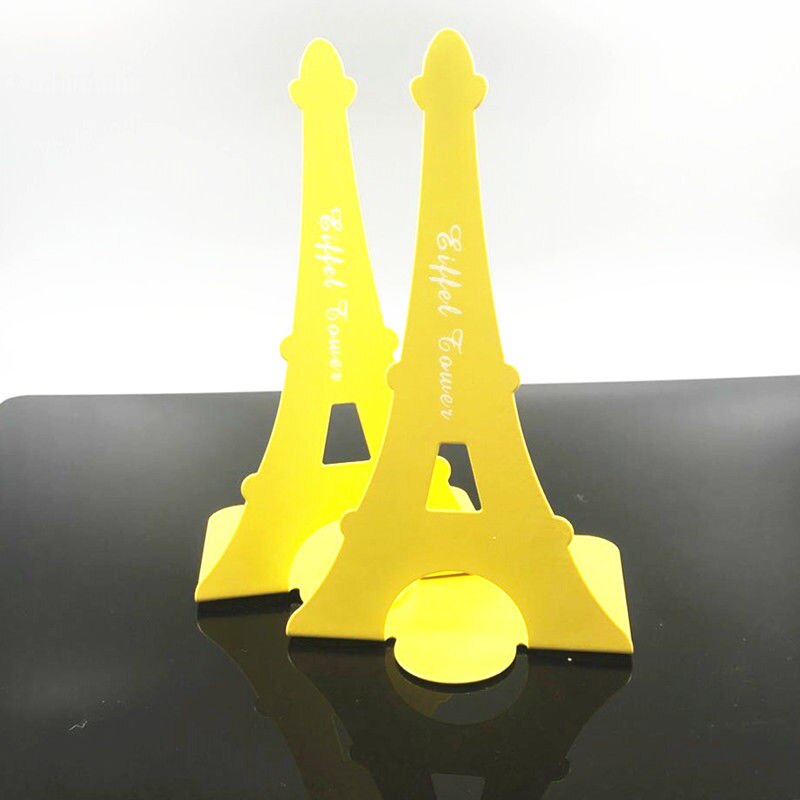 2 Pcs/Set Cute Giraffe and Elephant Book Stand Cartoon Metal Bookend Reading Book Holder Shelf: L