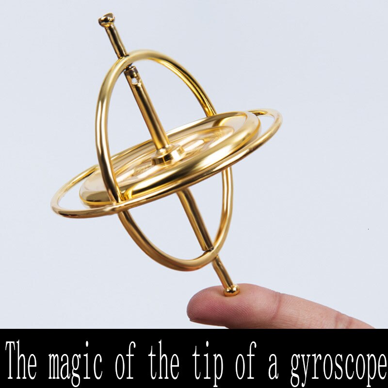 Videnskabelig pædagogisk metal finger gyroskop gyro top tryk lindre klassisk legetøj traditionelt læringslegetøj til børn