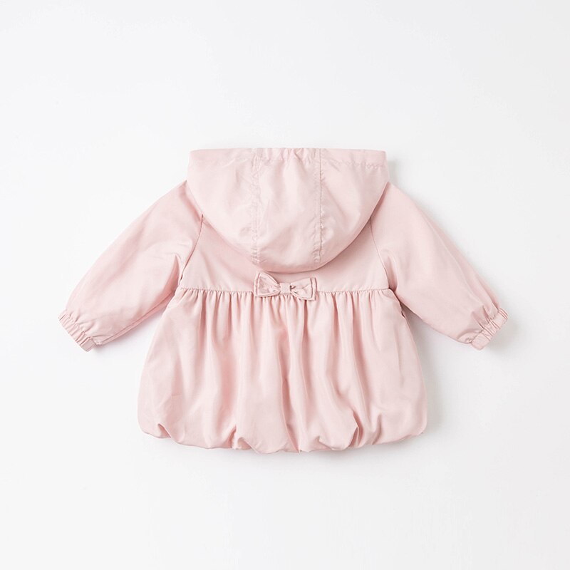 DBJ16582 Dave Bella Lente Baby Meisjes Mode Cartoon Boog Kapmantel Kinderen Tops Baby Peuter Bovenkleding