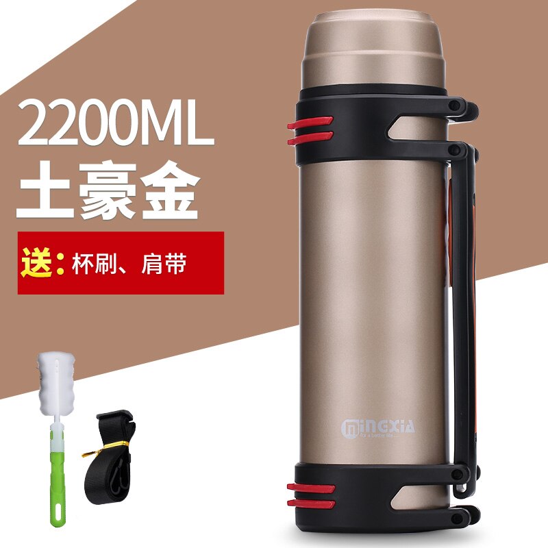 1000-2200ml stora termosar utomhus resecamping bärbar vattenflaska isoleringsvattenkokare för män tetermos i rostfritt stål: S -2200ml
