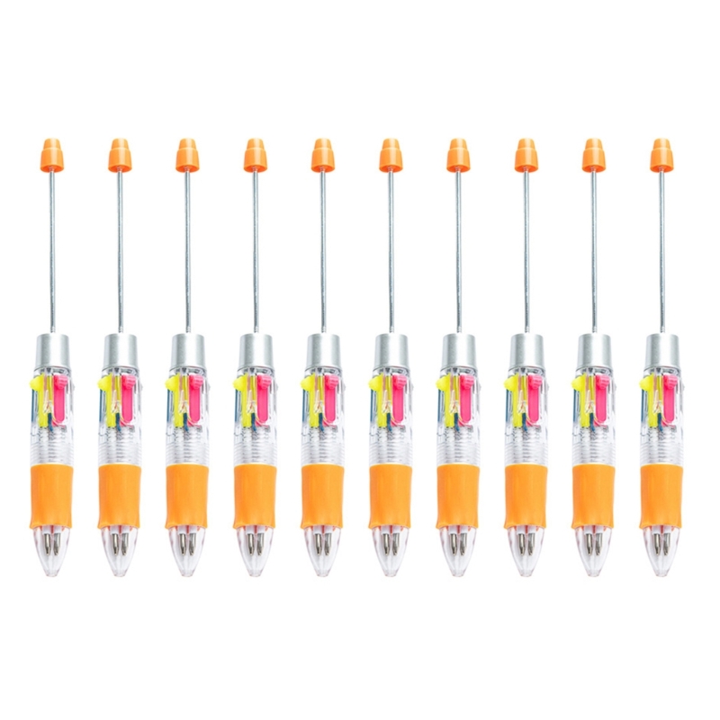 Stylo à bille multicolore perlé, 4 couleurs en 1, pointe 1.0MM, lisse pour écrire, pour étudiant, enseignant, marquage, 10: Violet
