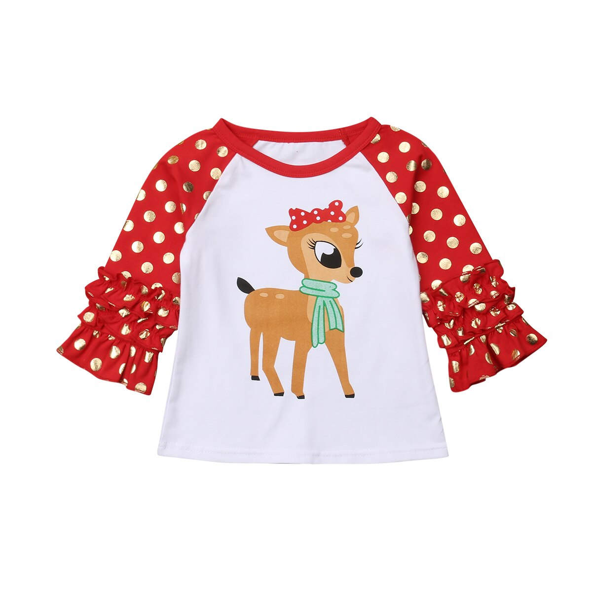 Enfant en bas âge enfants bébé garçon filles vêtements & T-shirt fête t-shirts hauts tenue de noël: Gris / 5T