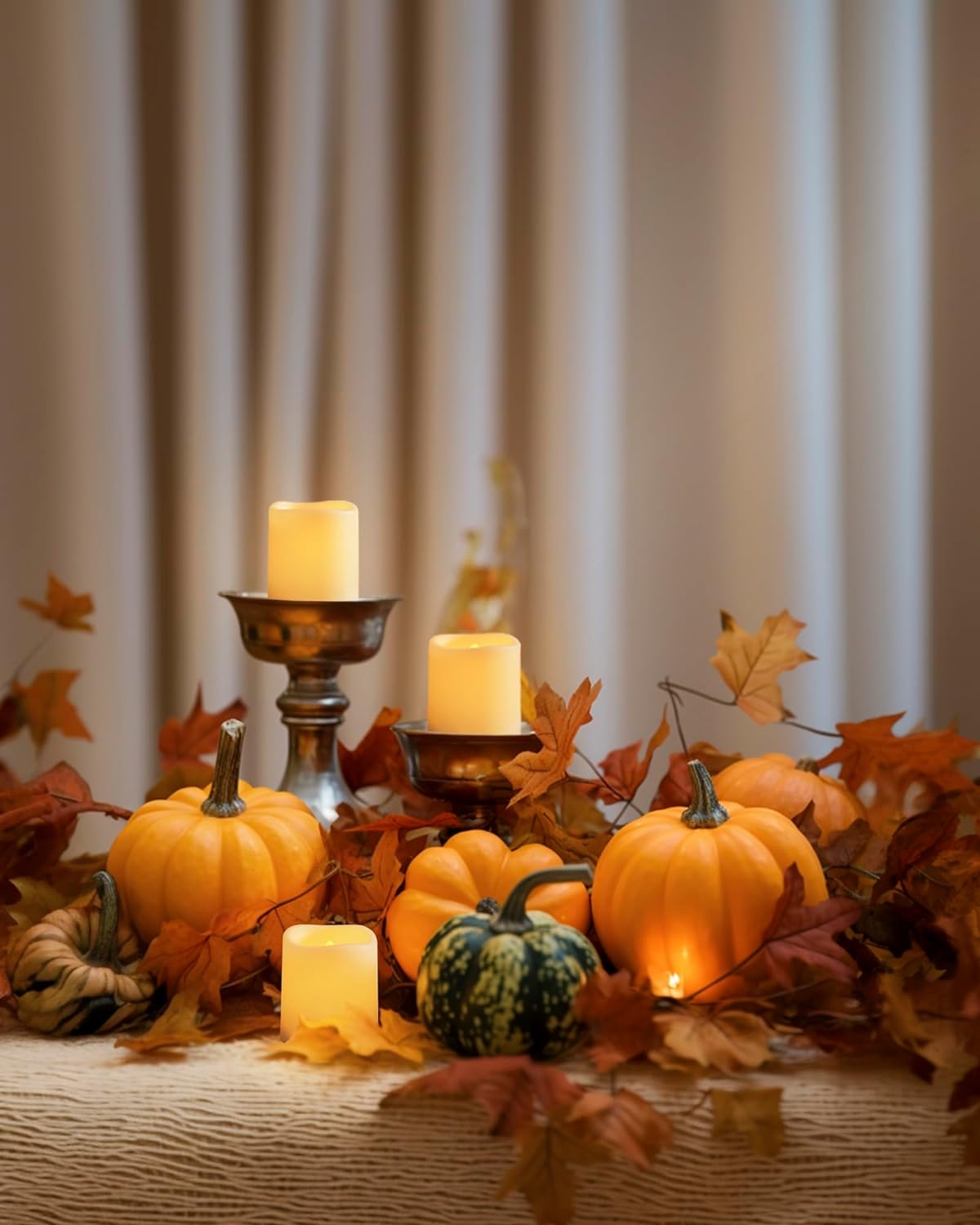 Luces de vela LED sin llama, lámpara de té de deseos creativos, luz blanca cálida para decoración de Halloween, boda y Navidad, 24 piezas