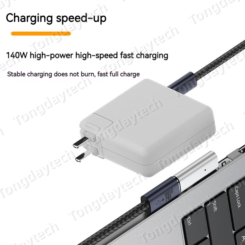 Adaptador de carga rápida USB tipo C PD magnético de aleación de 140W para Magsafe 3 2 1 MacBook Air Pro indicador Led convertidor de enchufe magnético