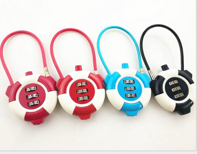 Mini Luggage Bag Zip Diary Notebook Combination Wire Rope Cable Lock Cartoon