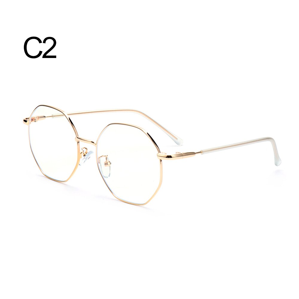 Classic Blue Light Blocking Glasses Women and Men Retro Round Metal Optical Eyeglasses Anti Eyestrain Computer Gaming Glasses: C2