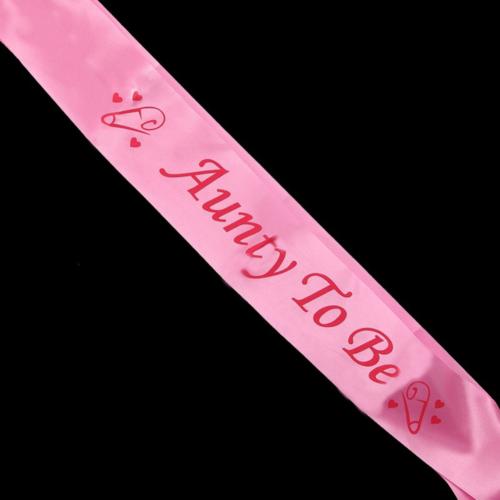 Baby Shower Sash Party Decoration Mom To Be/Grandma/Auntie/Nanny/Big Sister Sash Satin With Glitter Baby Shower Party Supplies: Pink Aunty To Be