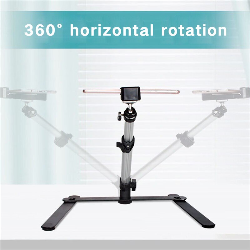 Fyld lys bord stativ til telefonholder skrivebordsskydningsbeslag roterbart overhead stativ til vlog video madlavning lærer shoot