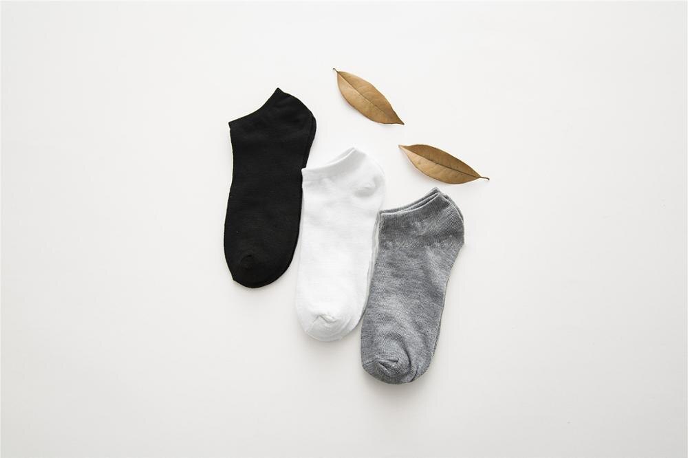 Mænd sokker bomuld hvid sort grå tre farver og ti par varme båd sokker stil korte sokker