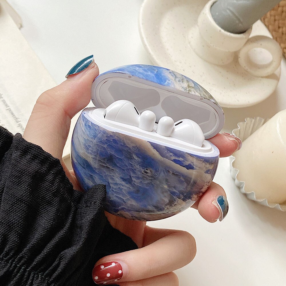 Marble Pattern Earphone Case Funda For Huawei Freebuds 3 Case Shookproof Wireless Charging Bax Cover for Free Buds 3 Cases Coque
