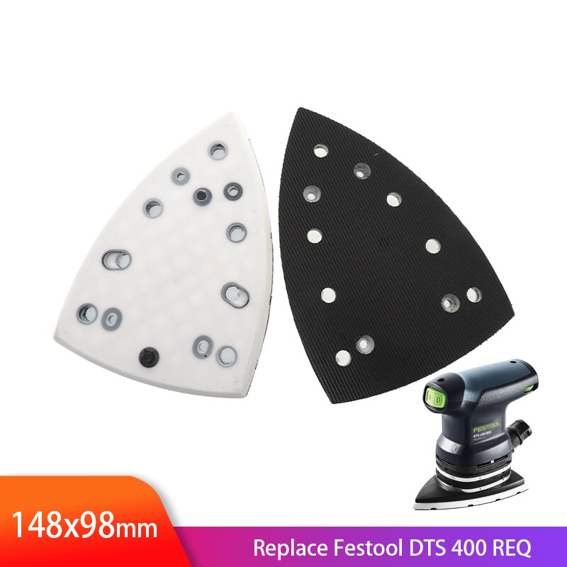 148X98mm Triangular Hook &amp;loop Sanding Pad 17 Holes Replacement Plate for Festool DTS 400 REQ