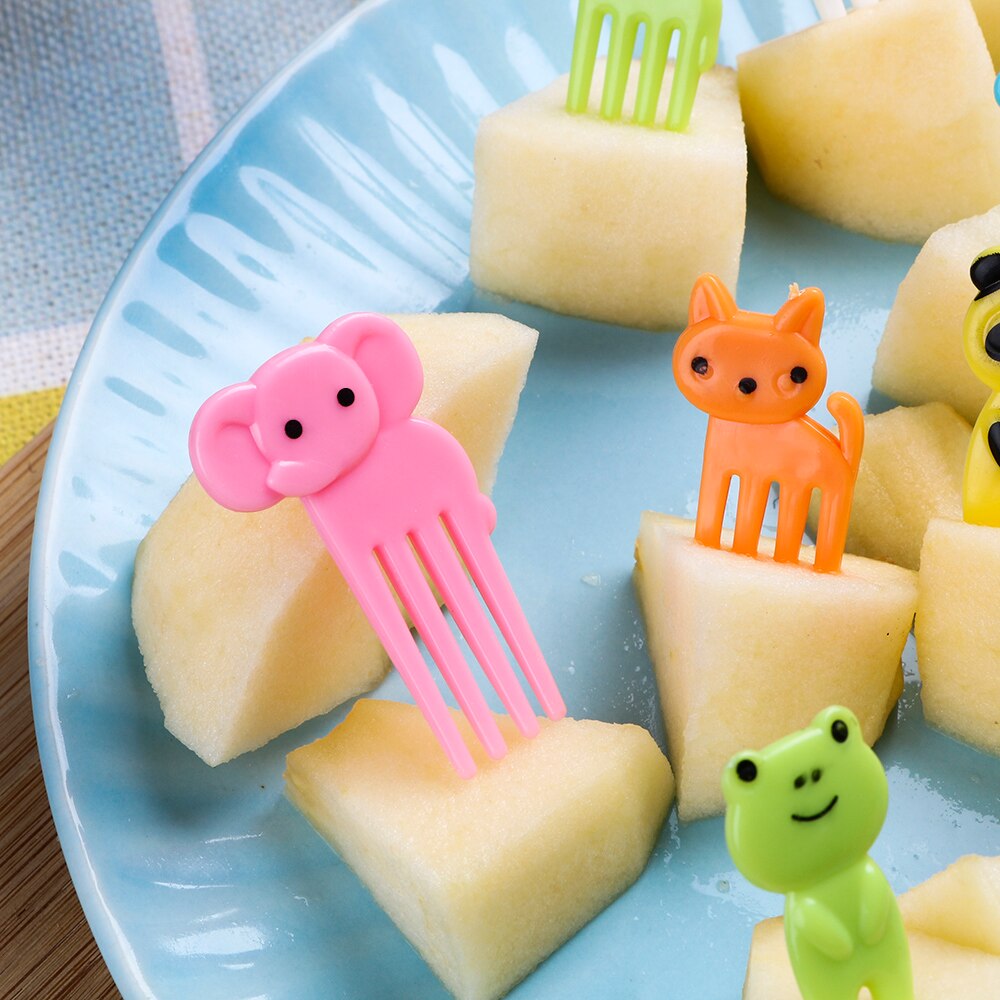 Tenedores Mini De Plástico Para Niños - 20 Unidades Con Formas De Animales, Ideales Para Fruta, Fiestas O Lunchbox