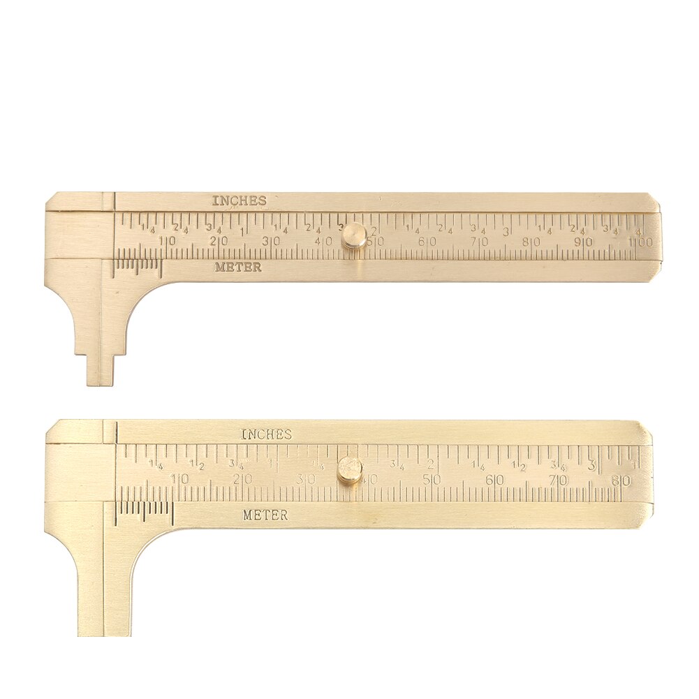 Brass Vernier Calipers Mini Dual-Scale Sliding Gauge Pocket Portable Ruler Portable Double Scale Woodworking Tool