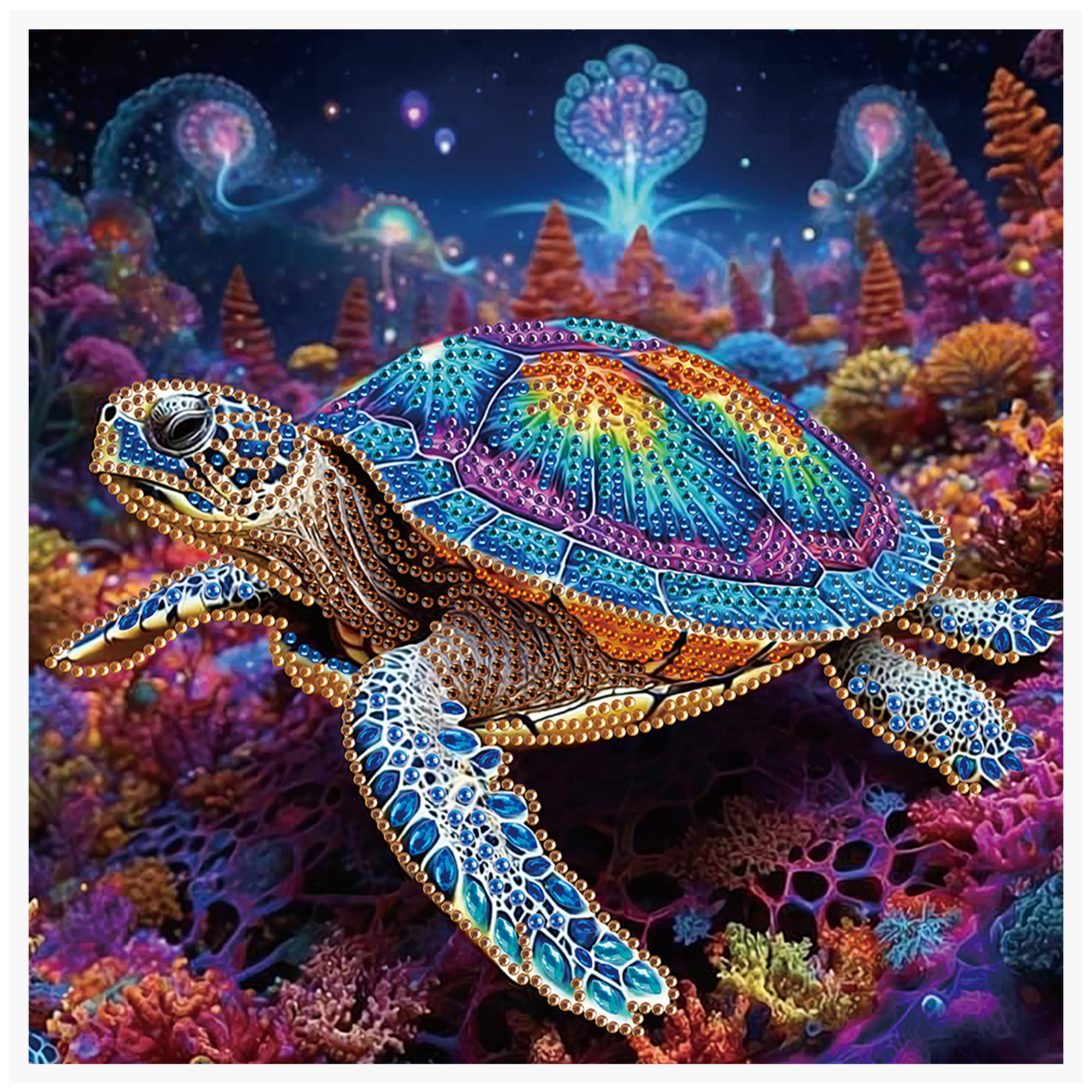 5D DIY Diamond Painting Kit Schildpad Decoratie DIY Alien Diamond Mozaïek Kunst Cadeau Ambachten Muur Woondecoratie: Default Title