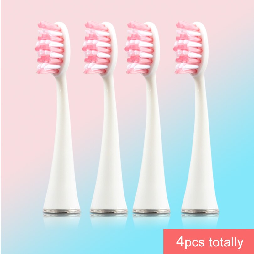 4pcs/lot SEAGO Replacement Brush Head for SG986/SG987/S1/S6/S8/S9 Soft Bristles Electric Toothbrush Heads Original Teeth Whiten: white