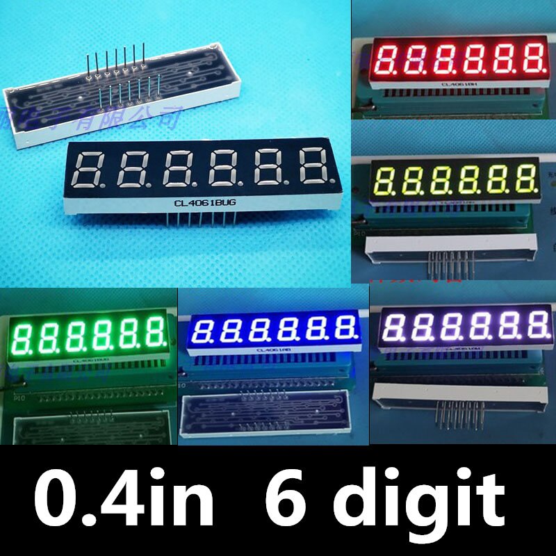 10pcs 0.4" 0.4in. Red GREEN BLUE WHITE LED Display 7 Segment Digit 5bit 5 bit Common ANODE Positive Digital Tube