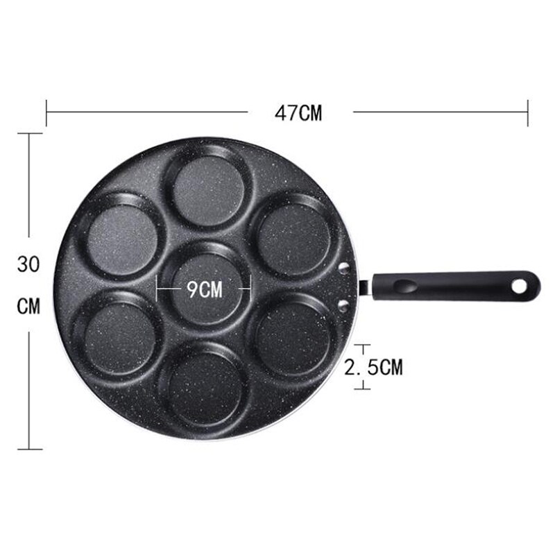 Zevengats koekenpan dikke omeletpan antiaanbak ei pannenkoek steak pan koken ei ham pannen ontbijtmaker