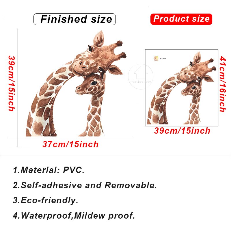 Lovely Giraffe Removable Wall Stickers Home PVC Decals Mural for Nursery Kids Baby Bedroom Living Room Wallpaper Decor: b