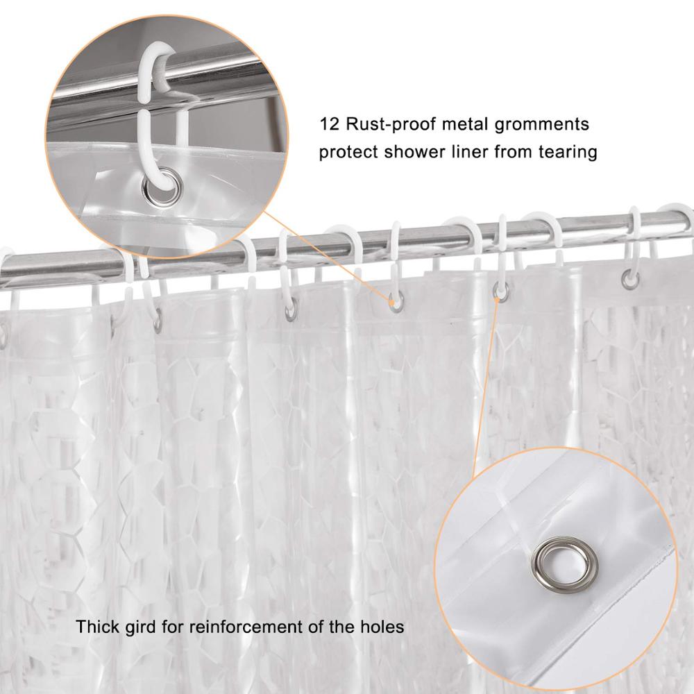 UFRIDAY Waterdicht Douchegordijn PEVA Semi Transparant Douchegordijn voor Badkamer Clear Water Cube Bad Gordijn met Magneten
