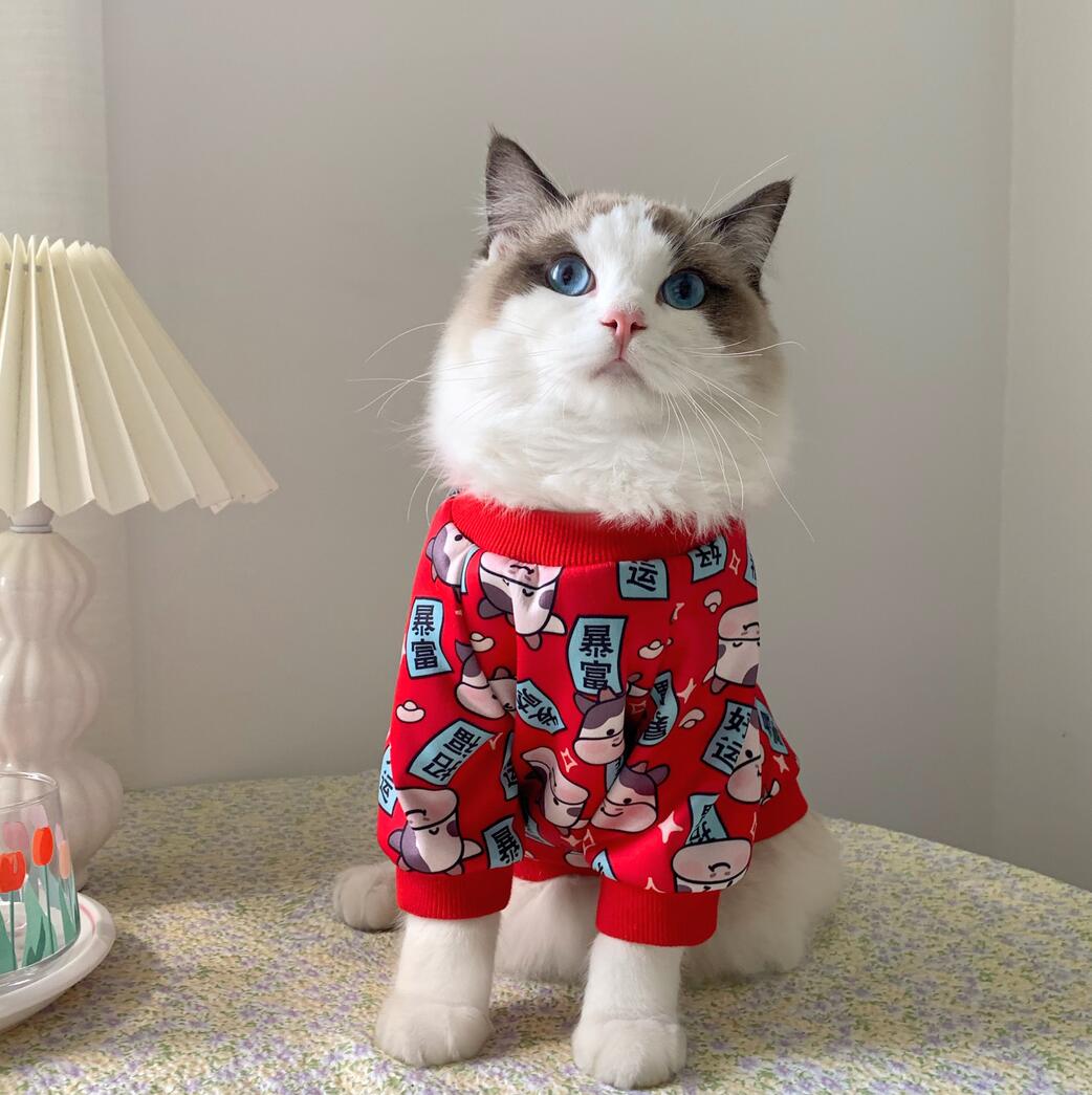 Ropa de primavera con estampado para gato, ropa para mascotas, Disfraces para gatos pequeños, chaqueta de abrigo suave para gatitos