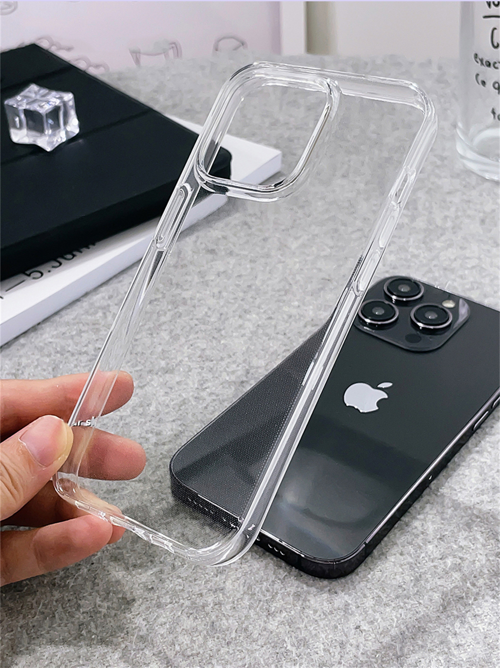 Ultra Thin HD Transparent Soft TPU Case For iPhone 16 15 14 Plus 13 12 11 Pro Max X XR Shockproof Clear Back Cover