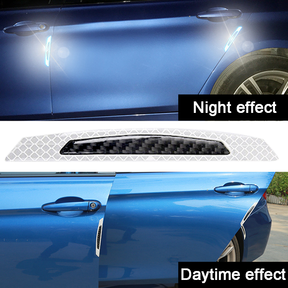 4 stks/set Auto Auto Veiligheid Reflecterende Tape Rijden Veiligheid Sticker 2 soorten Deur Anti-collision Waarschuwing Reflecterende Strips Accessoires