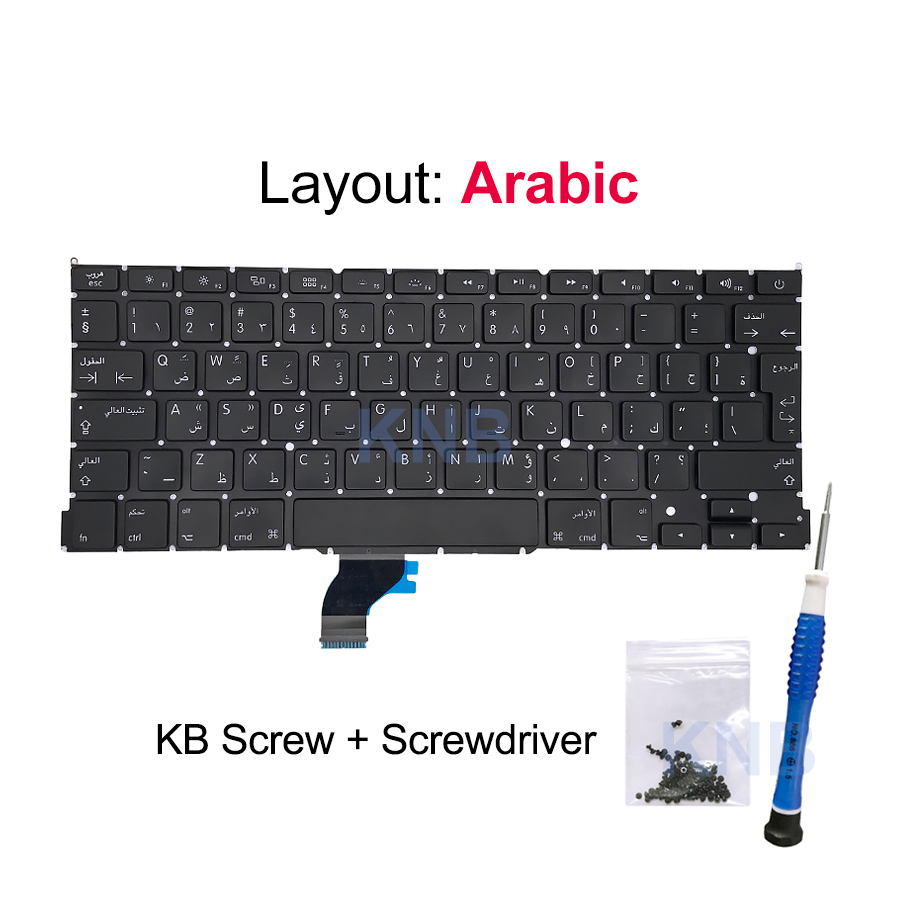 Nowy Laptop A1502 klawiatura US UK hiszpania rosyjski francuski szwajcarski włochy arabski układ dla Macbook Pro Retina 13 &quot;2013 2014 2015: Arabic with Tools