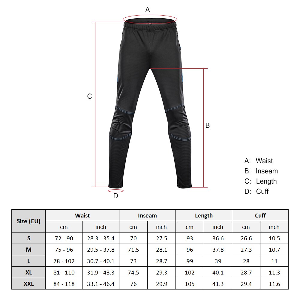 Lixada Men's Waterproof Cycling Pants Thermal Fleece Windproof Winter Bike Riding Running Sports Pants Trousers Cycling Pants