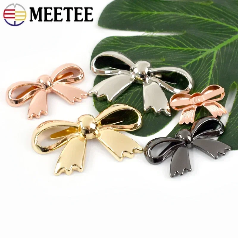5/10 Stuks Leuke Strik Metalen Decoratie Gesp 30/45/60 Mm Tas Schoenen Clip Sluiting singels Eye-Splice Pin Gespen Boog Knop Accessoire